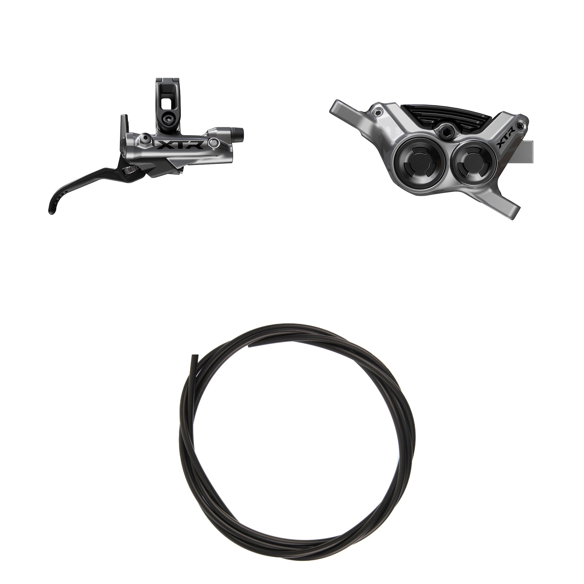 Kit Freno Disco Hidráulico Shimano XTR BR-M9220/BL-M9220 Trasero/Derecho Resina Aletas Sin Adaptador Latiguillo 1700mm Negro