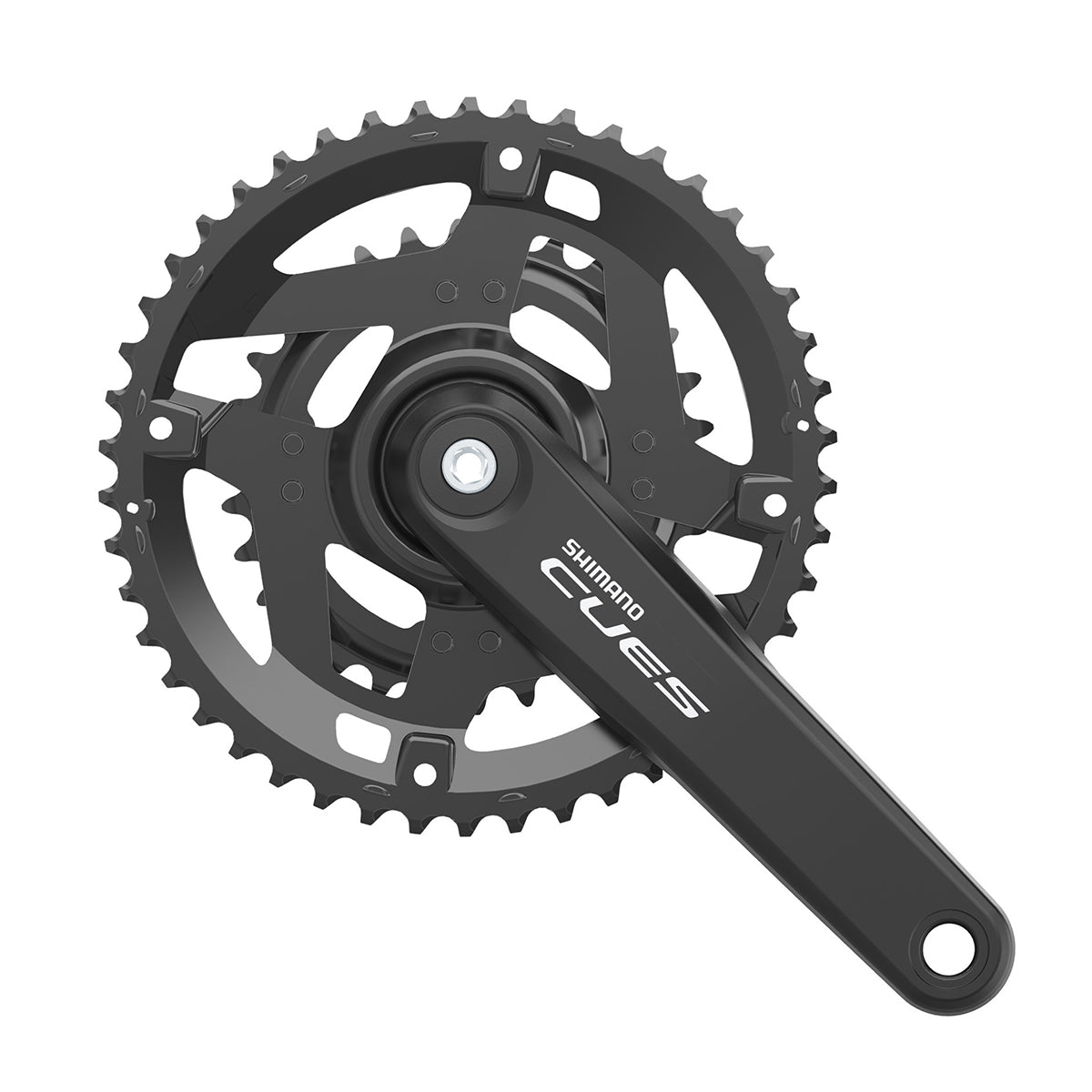 Juego Bielas/Platos Shimano Cues FC-U4010-2 46/30d 9/10/11v Sin Cazoletas Guia Cadena Negro