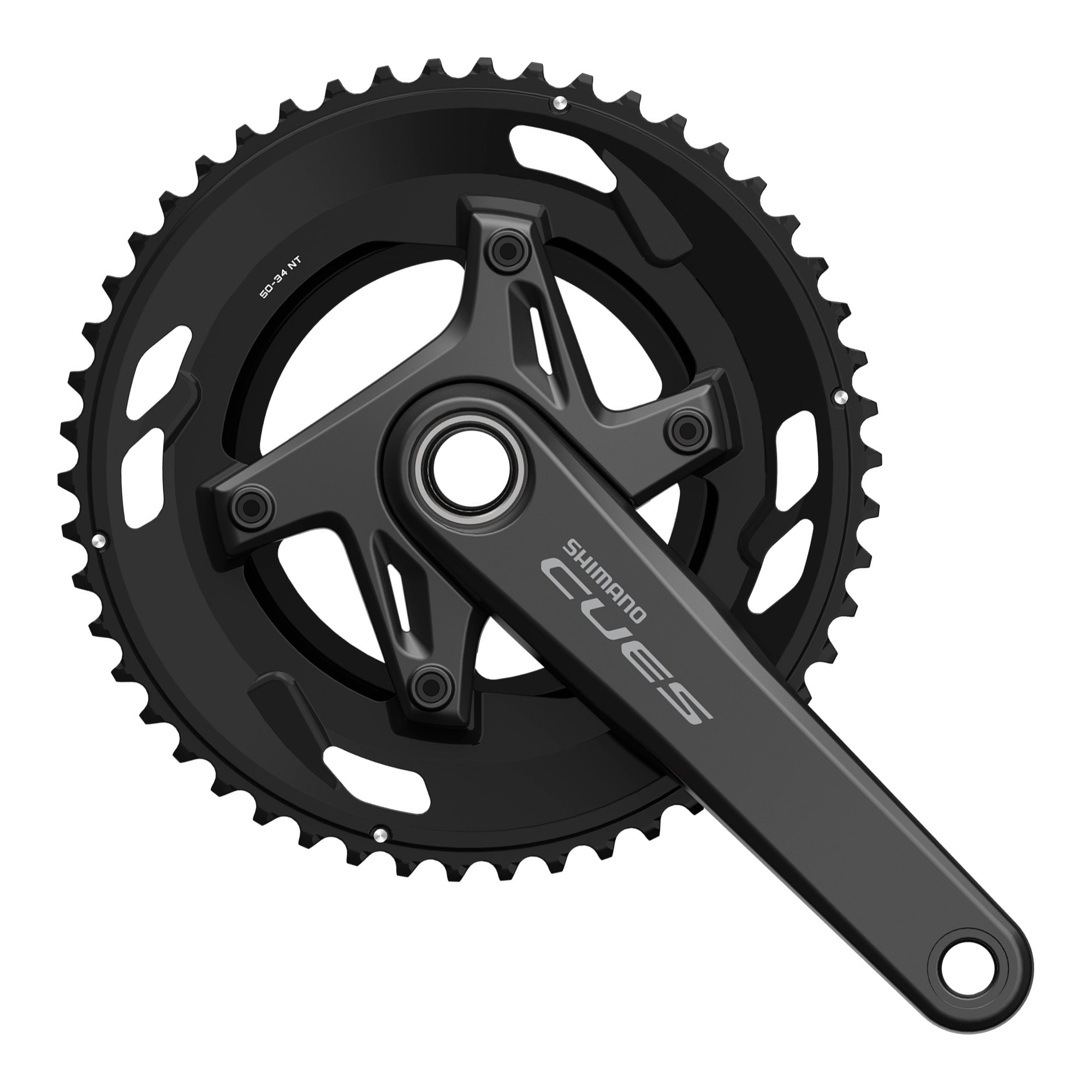 Juego Bielas/Platos Shimano Cues FC-U6030-2 50/34d 9/10v Sin Cazoletas Negro