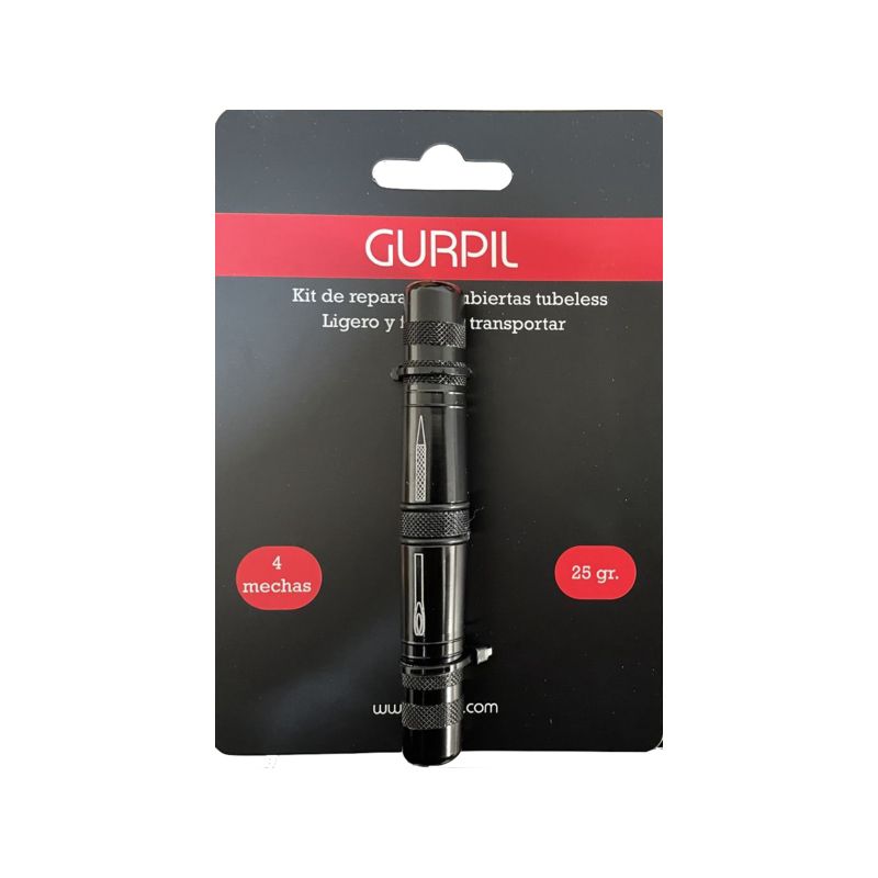 Kit 4 Mechas Gurpil Reparacion Tubeless Recipiente Aluminio Negro