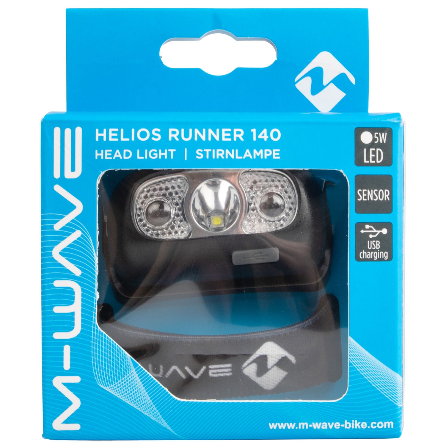 Luz Frontal Cabeza Led M-wave Helios Runner 140 Usb Negro #3
