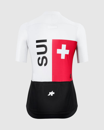 Maillot Manga Corta Assos Uma S11 Evo Swiss Cycling Replica Mujer White Series