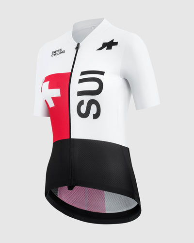 Maillot Manga Corta Assos Uma S11 Evo Swiss Cycling Replica Mujer White Series #3