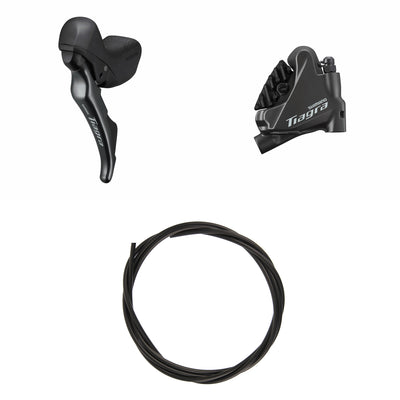 Kit Freno Disco Hidráulico Shimano Tiagra BR-4770/ST-4720 Delantero/Izquierdo Resina Aletas Adaptador 160mm Latiguillo 1000mm Negro #2