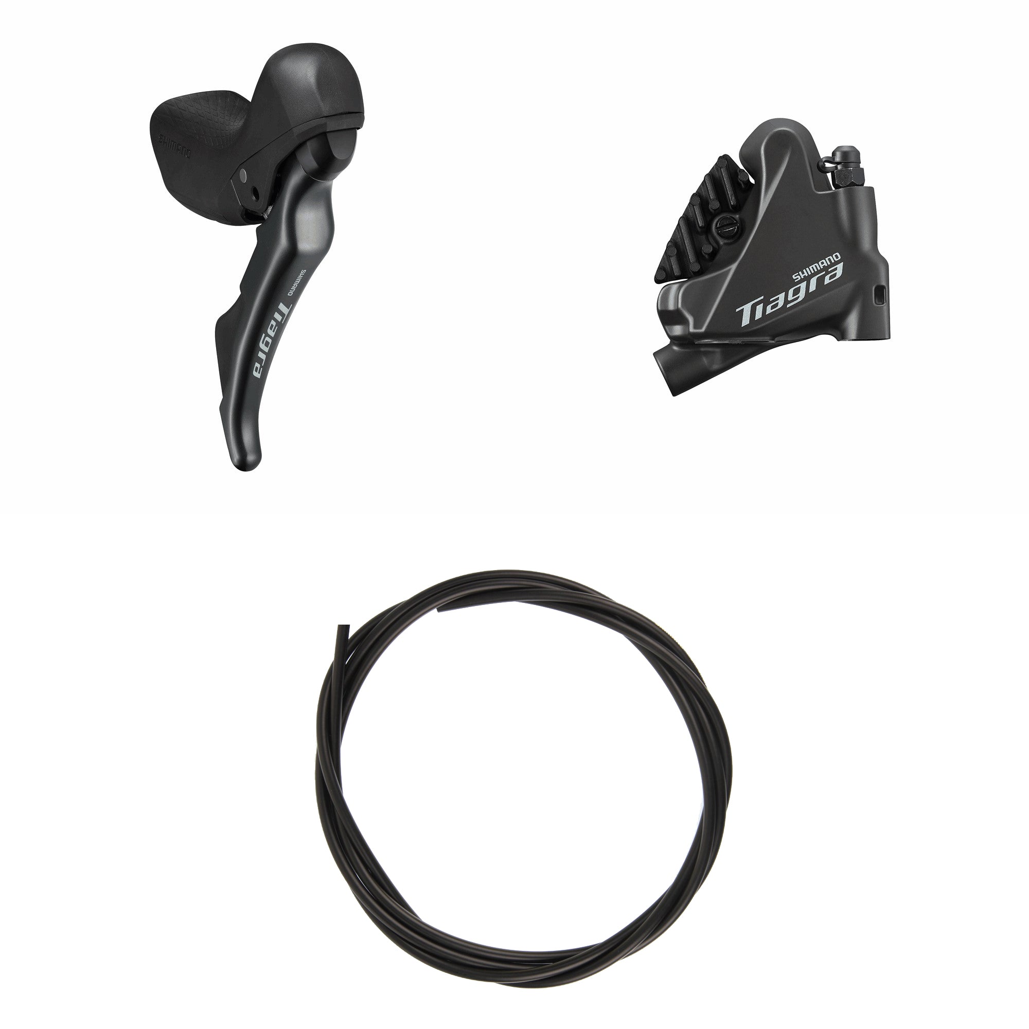 Kit Freno Disco Hidráulico Shimano Tiagra BR-4770/ST-4720 Trasero/Derecho Resina Aletas Sin Adaptador Latiguillo 1700mm Negro #2