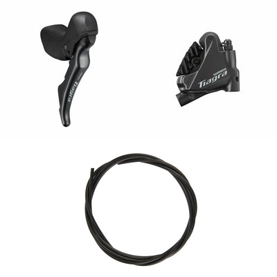 Kit Freno Disco Hidráulico Shimano Tiagra BR-4770/ST-4720 Trasero/Derecho Resina Aletas Sin Adaptador Latiguillo 1700mm Negro #2