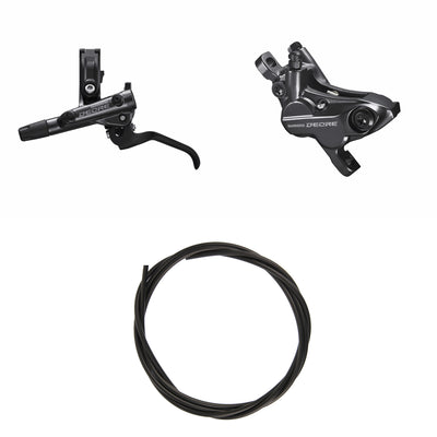 Kit Freno Disco Hidráulico Shimano Deore BR-M6120/BL-M6100 Delantero/Izquierdo Resina Sin Aletas/Adaptador Latiguillo 1000mm Negro #2