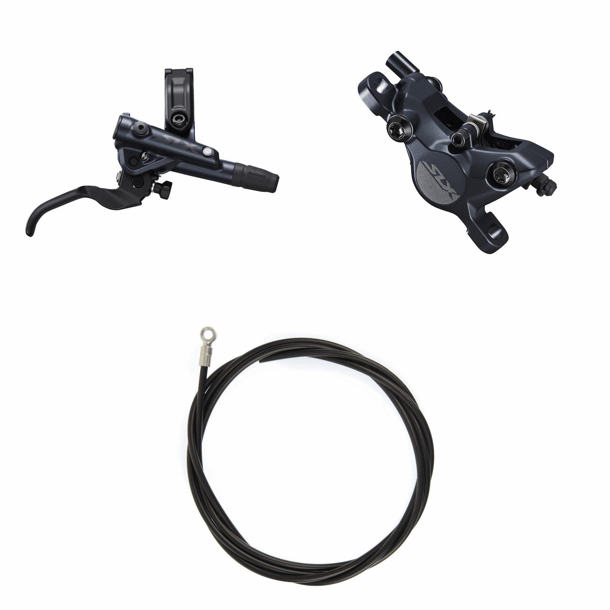 Kit Freno Disco Hidráulico Shimano SLX BR-M7100/BL-M7100 Trasero/Derecho Resina Sin Aletas/Adaptador Latiguillo 1700mm Negro #2