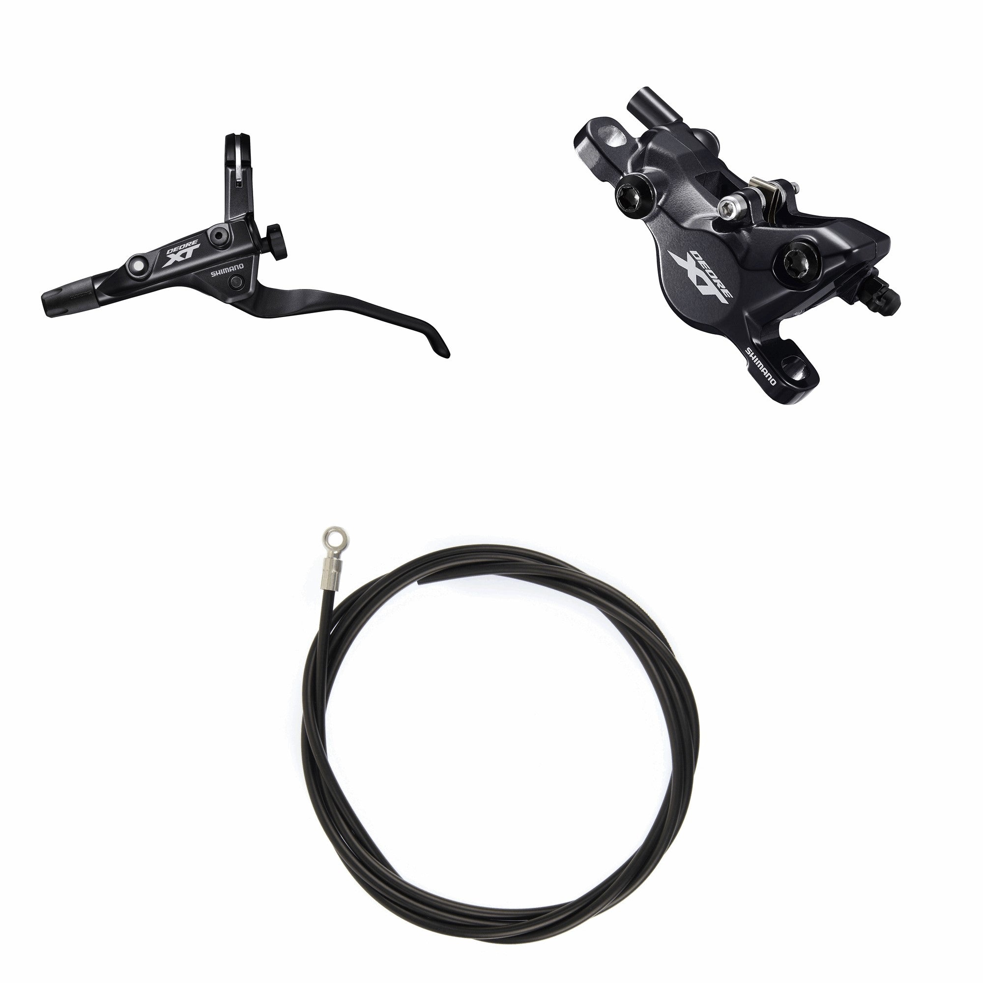 Kit Freno Disco Hidráulico Shimano Deore XT BR-M8100/BL-T8100 Delantero/Izquierdo Resina Sin Aletas/Adaptador Latiguillo 1000mm Negro #2