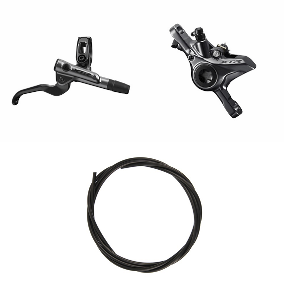 Kit Freno Disco Hidráulico Shimano XTR BR-M9100/BL-M9100 Trasero/Derecho Resina Sin Aletas/Adaptador Latiguillo 1700mm Negro