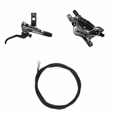 Kit Freno Disco Hidráulico Shimano XTR BR-M9120/BL-M9120 Trasero/Derecho Resina Aletas Sin Adaptador Latiguillo 1700mm Negro