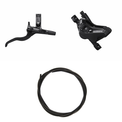 Kit Freno Disco Hidráulico Shimano Deore BR-MT420/BL-M4100 Trasero/Derecho Resina Sin Aletas/Adaptador Latiguillo 1700mm Negro #2