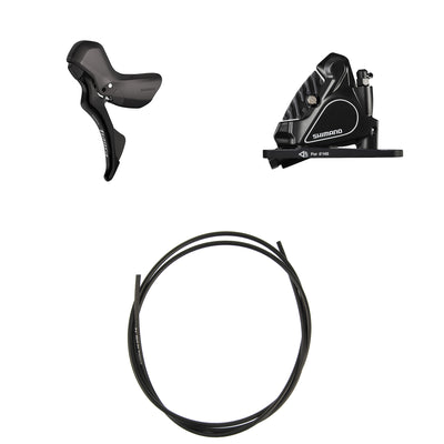 Kit Freno Disco Hidráulico Shimano Tiagra BR-RS405/ST-R4020 Delantero/Izquierdo Resina Aletas Adaptador 160mm Latiguillo 1000mm Negro #2