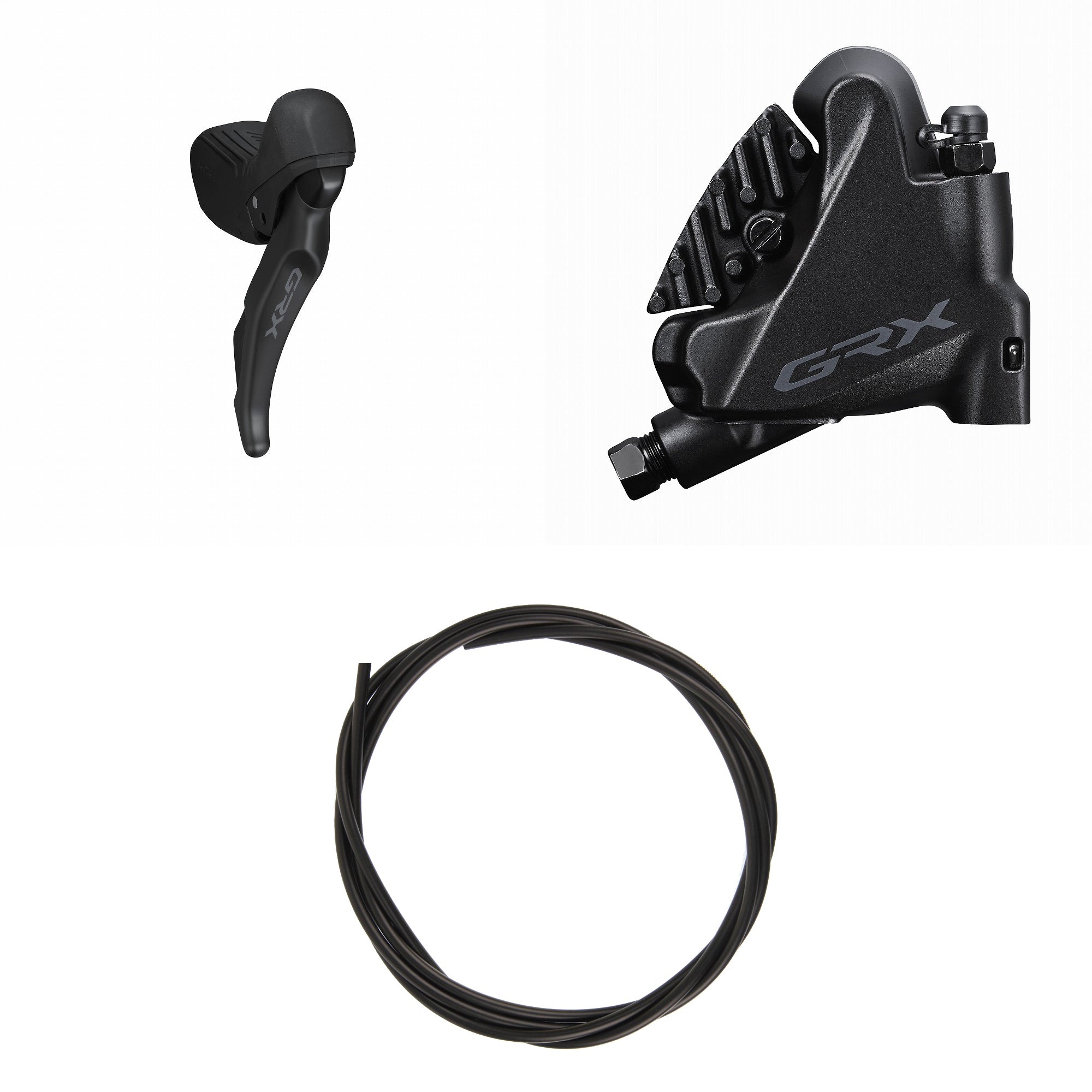 Kit Freno Disco Hidráulico Shimano GRX BR-RX400/ST-RX610 Trasero/Derecho Resina Aletas Sin Adaptador Latiguillo 1700mm Negro #2