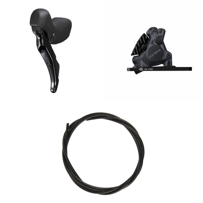 Kit Freno Disco Hidráulico Shimano GRX BR-RX410/ST-RX400 Delantero/Izquierdo Resina Aletas Adaptador 160mm Latiguillo 1000mm Negro #2