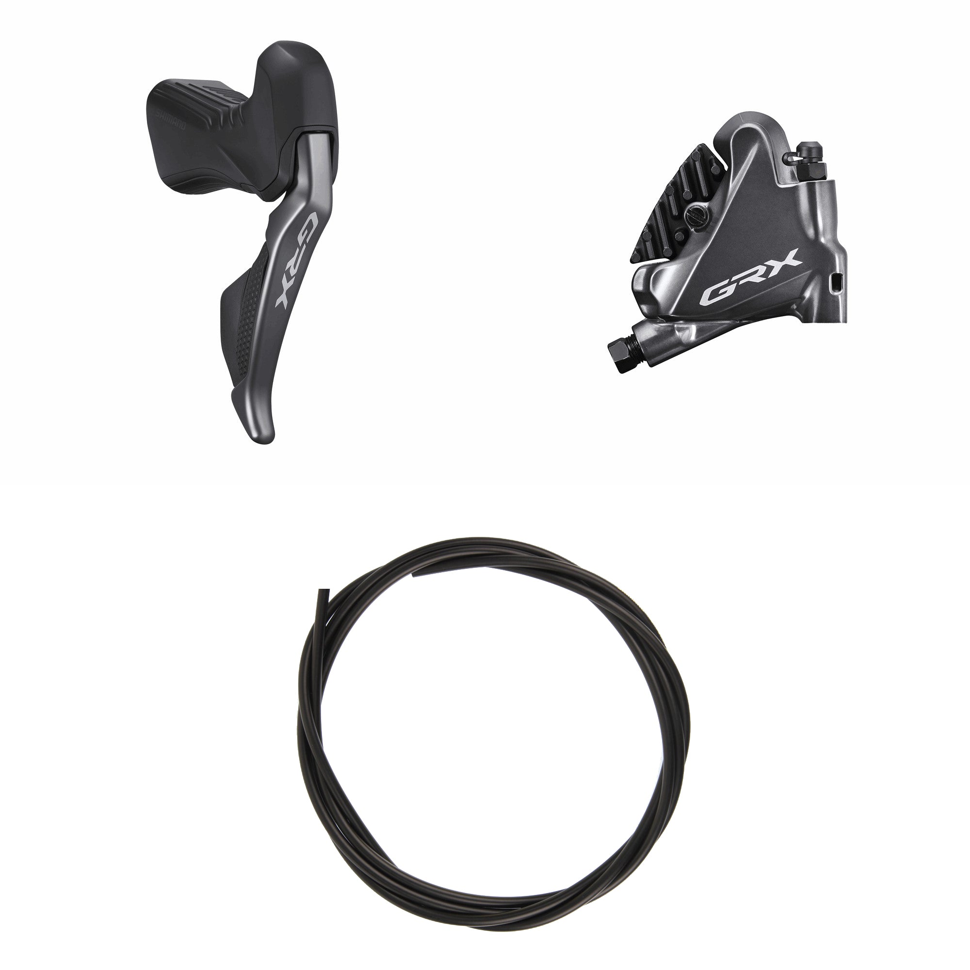 Kit Freno Disco Hidráulico Shimano GRX BR-RX810/ST-RX815 Trasero/Derecho Resina Aletas Sin Adaptador Latiguillo 1700mm Negro #2