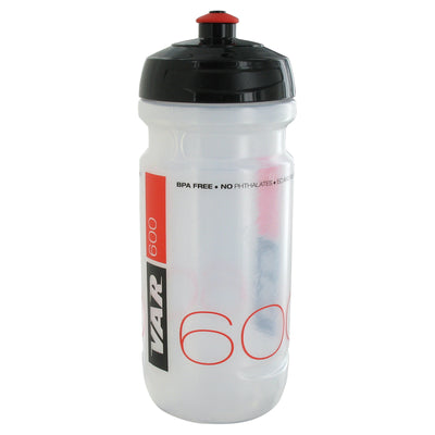 Bidón VAR 600ml Transparente Negro/Rojo