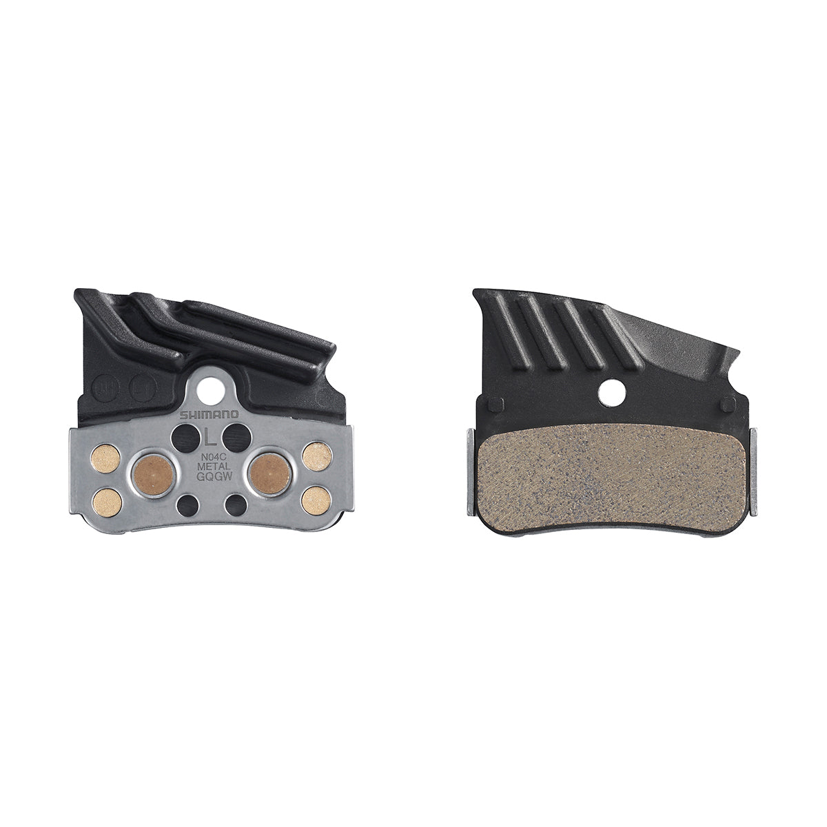 Pastillas Freno Disco Shimano BP-N04C-MF Metal Aletas 1 Par Negro