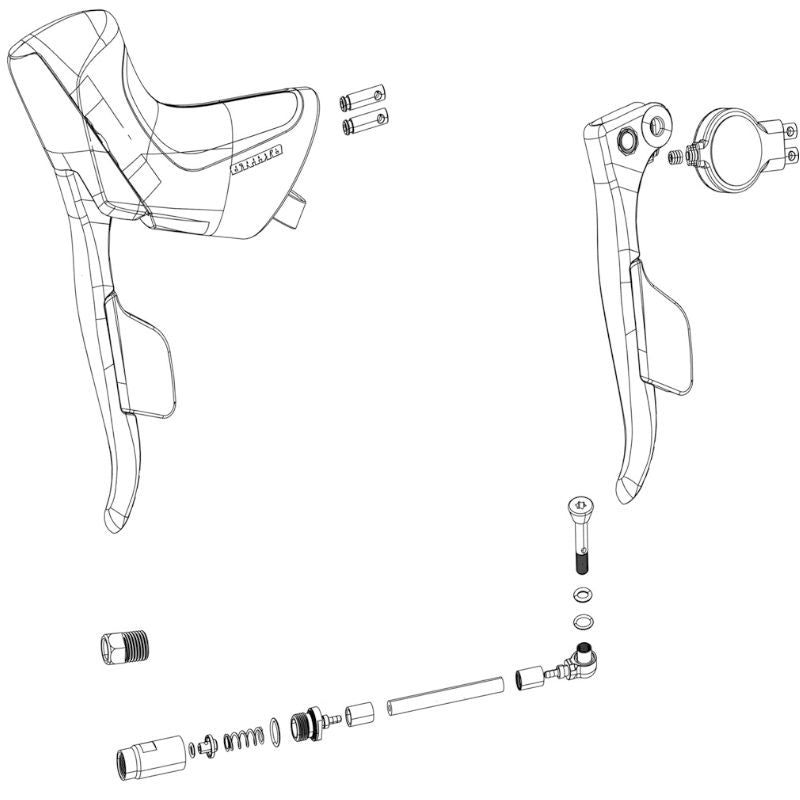 Maneta Freno/Cambio Sram Apex eTap AXS Izquierda Disco Apoyamanos Negro