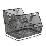 Basil Class Rear Basket 38x31x27cm Mesh Removable Strap/Reflective Strip Steel Black