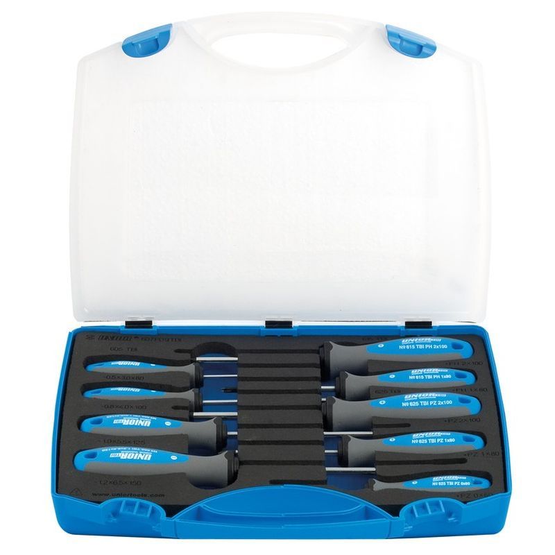 Kit Destornilladores Unior Planos Azul