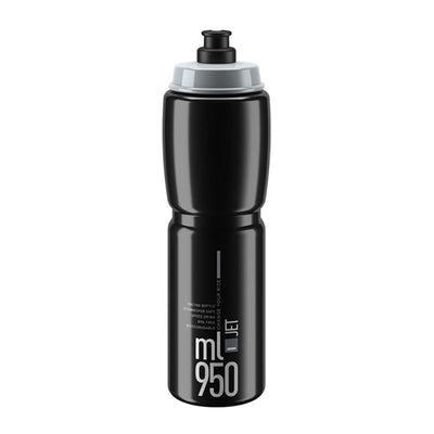 Bidon Elite Jet Negro Logo Gris 950ml