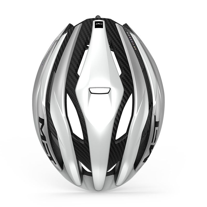 Casco Met Trenta 3K Carbon Mips Blanco/Plata Metalico #3