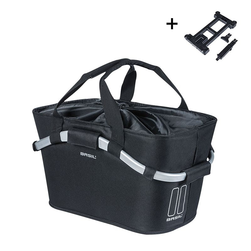 Cesta Trasera Basil Classic Carry All Placa MIK 2.0 22L 38x20.5x17.5cm Poliéster Negro