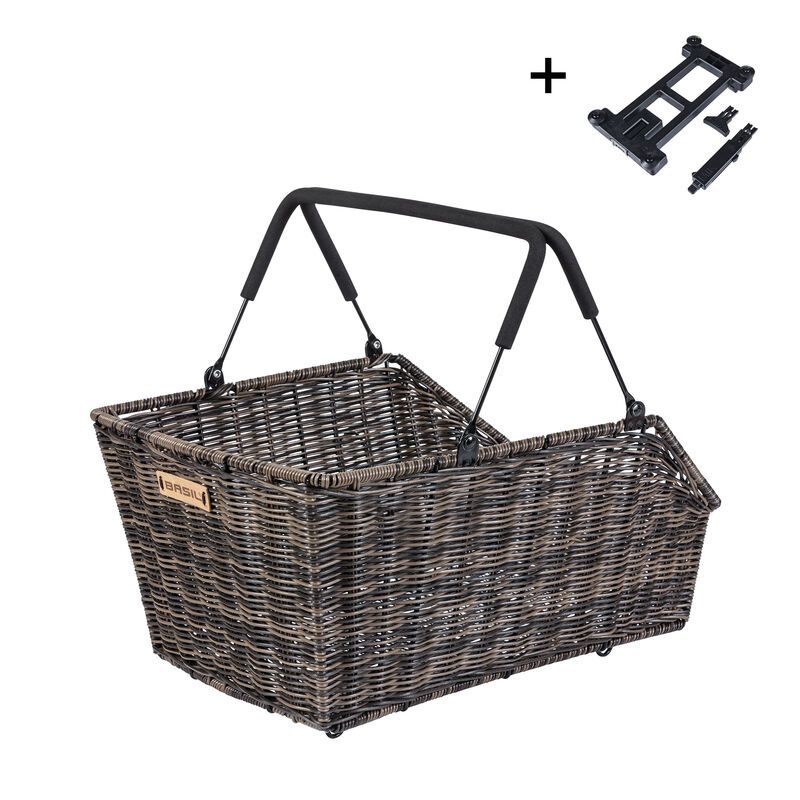 Cesta Basil Cento Rattan Look Placa MIK 2.0 41x25x12cm Mimbre Marrón