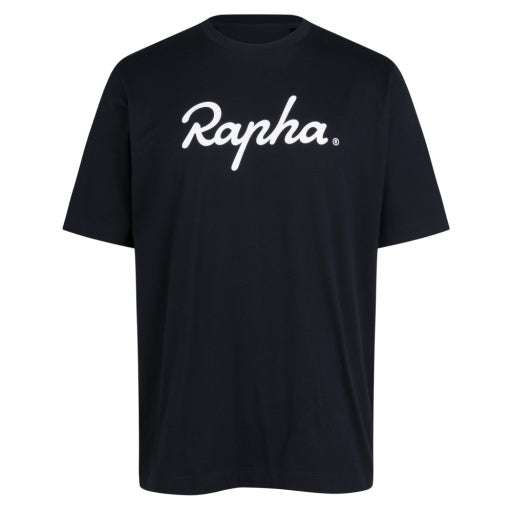 Camiseta Algodón Logo Grande Rapha Hombre Negro/Negro